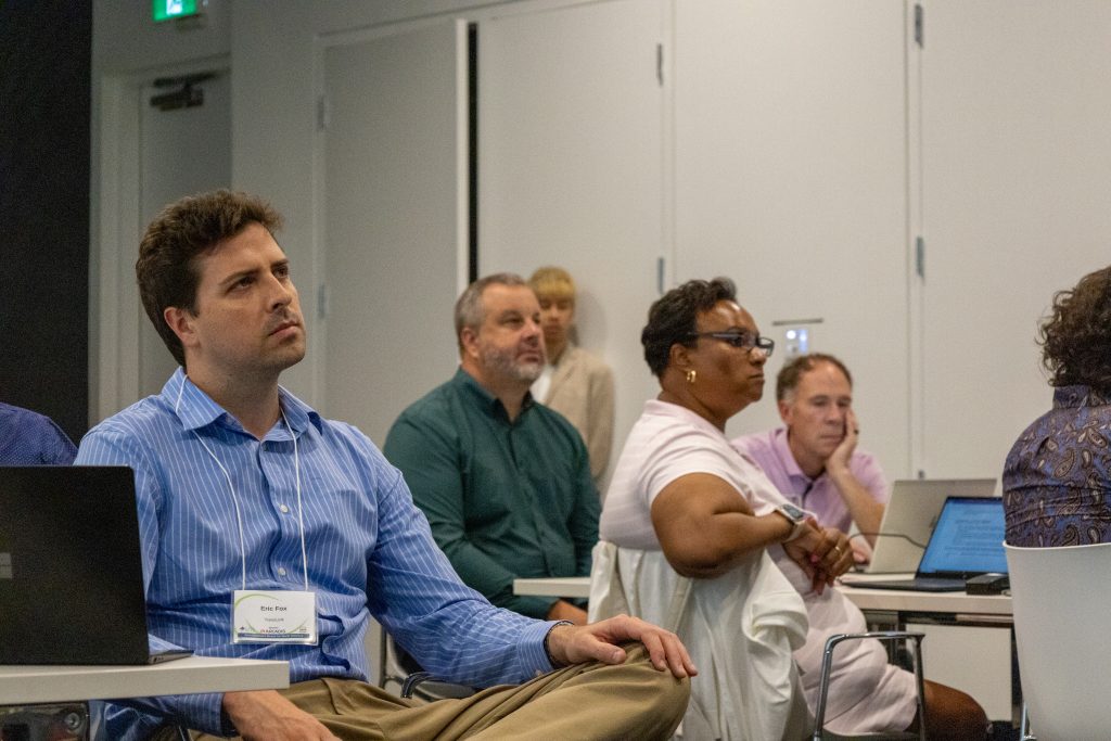 Employees engaged in transit training.