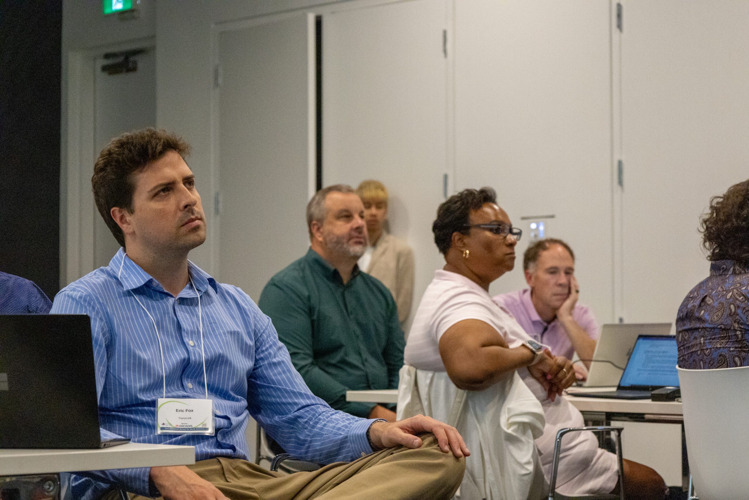 Employees engaged in transit training.